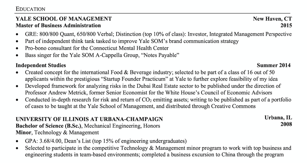 how to write a resume for mckinsey