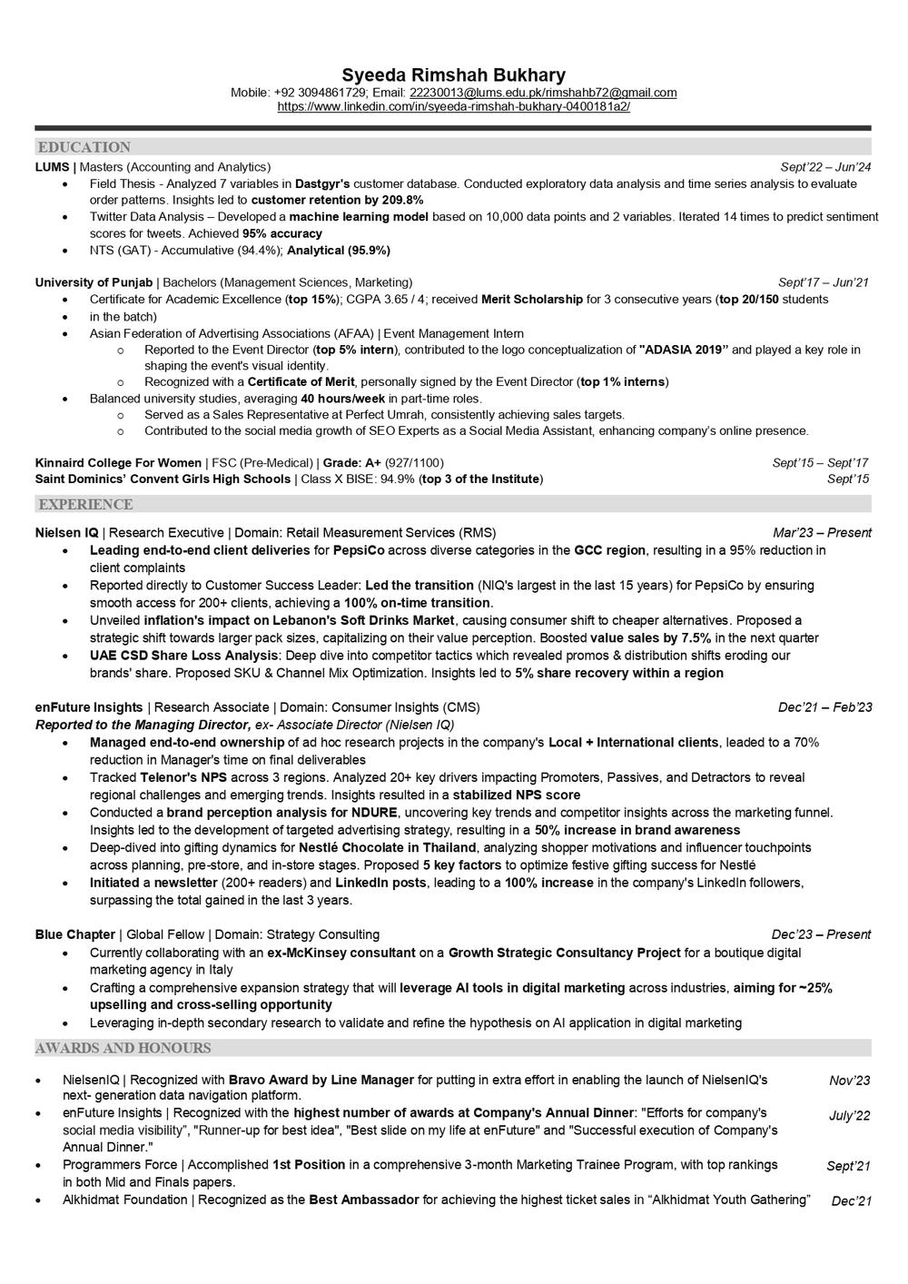 Quick Resume View MConsultingPrep
