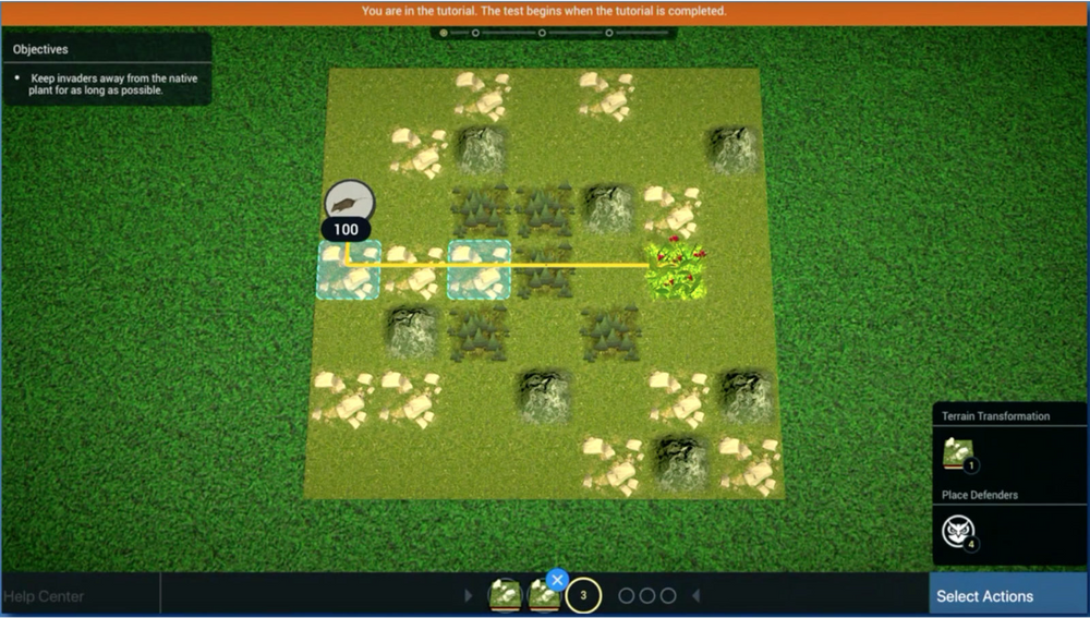 Screenshot of Plant Defense minigame