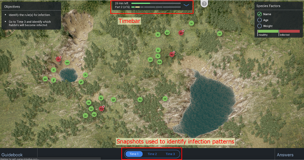 Screenshot of Disease Management minigame with description
