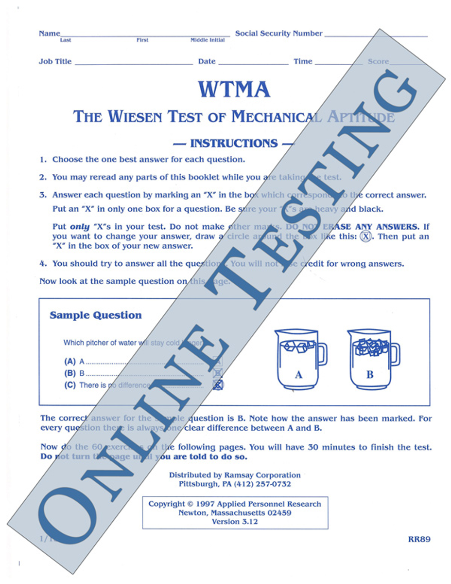 mechanical problem solving test