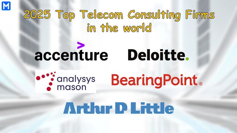 Logos of the top 5 telecom consulting firms in the world