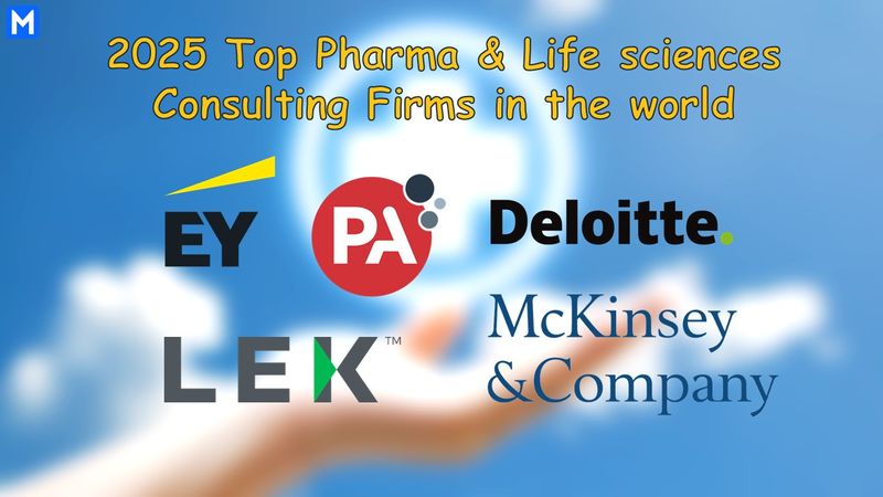 Logos of the top 5 pharma & life sciences consulting firms in the world