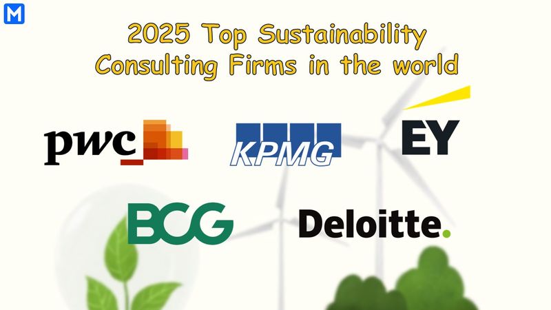 Logos of the top 5 sustainability consulting firms in the world