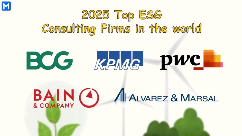 Logos of the top 5 ESG consulting firms in the world