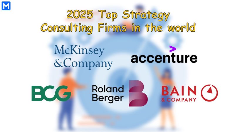 Logos of the top 5 strategy consulting firms in the world