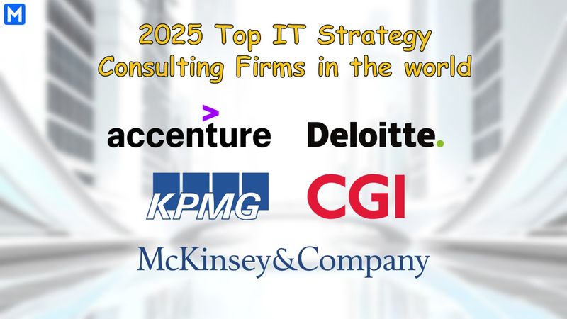 Logos of the top 5 IT strategy consulting firms in the world 