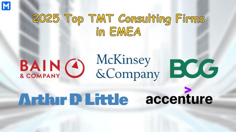 Logos of the top 5 TMT consulting firms in EMEA 
