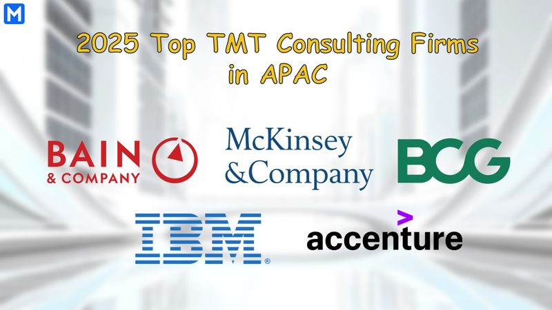 Logos of the top 5 TMT consulting firms in APAC