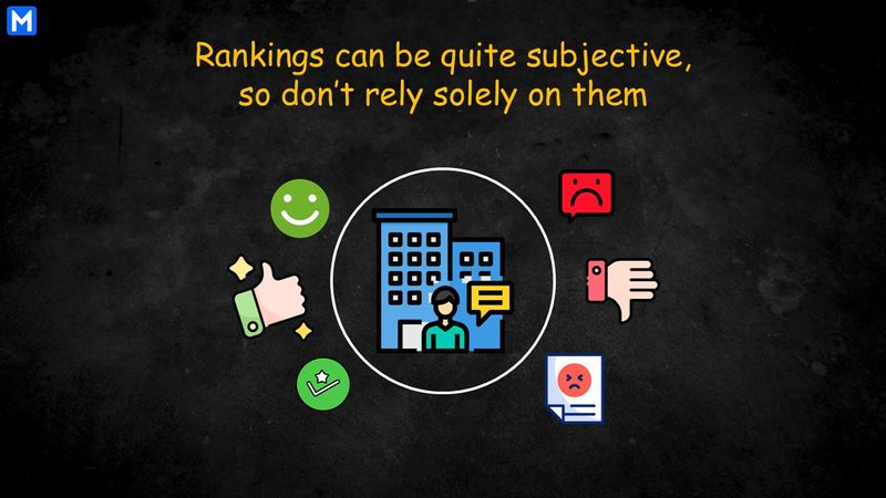 Illustration of rankings being quite subjective