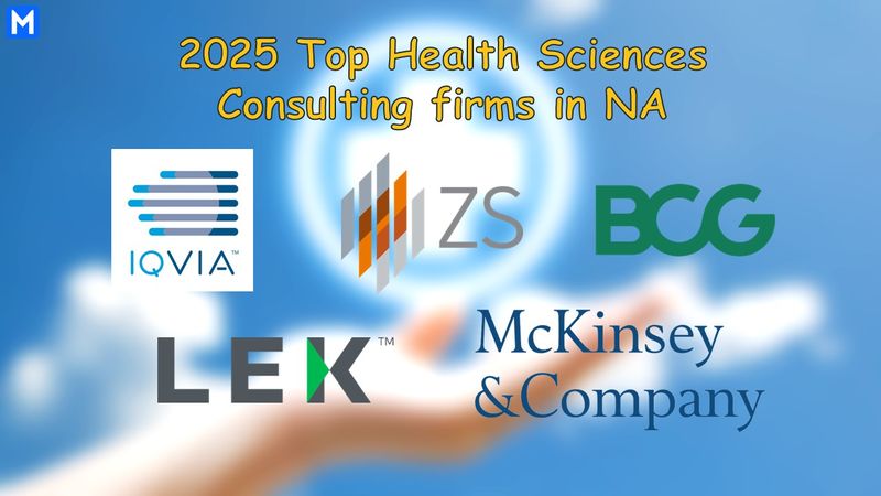 Logos of the top 5 health sciences consulting firms in NA 