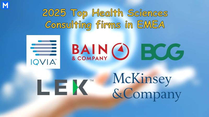 Logos of the top 5 health sciences consulting firms in EMEA