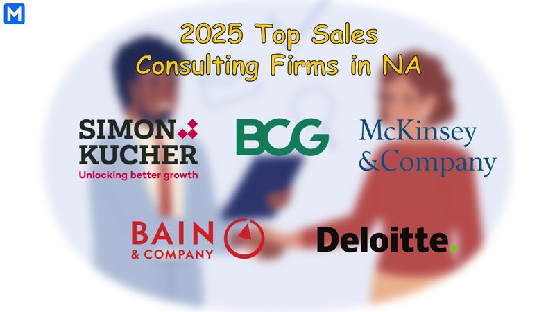Logos of the top 5 sales consulting firms in NA