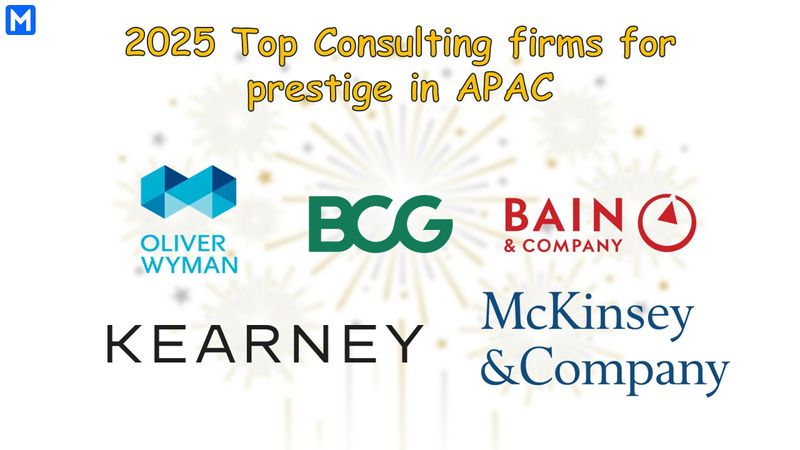 Logos of the top 5 consulting firms for prestige in APAC