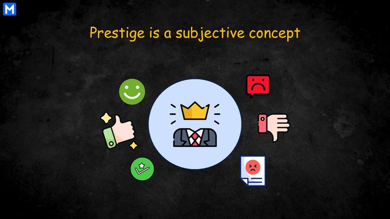 Illustration of prestige as a subjective concept