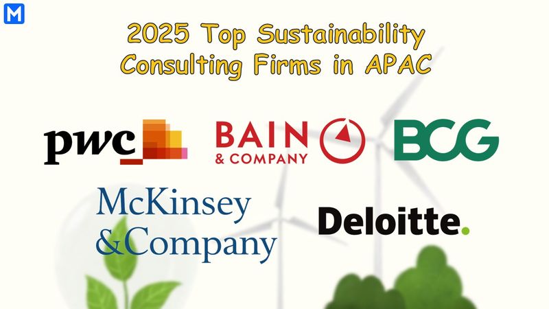 Logos of the top 5 environmental sustainability consulting firms in APAC
