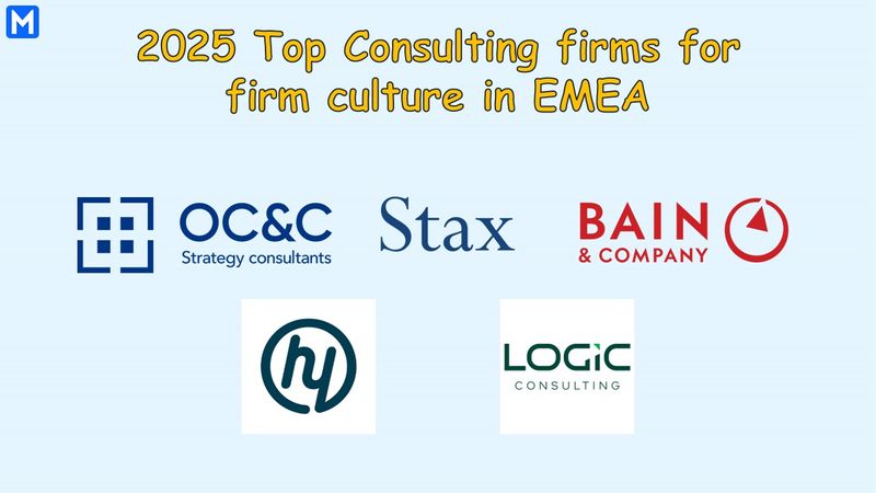 Logos of the top 5 consulting firms for firm culture in EMEA