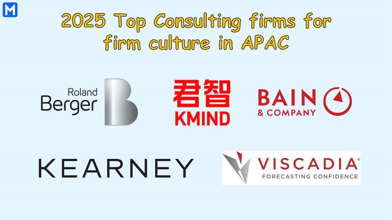 Logos of the top 5 consulting firms for firm culture in APAC