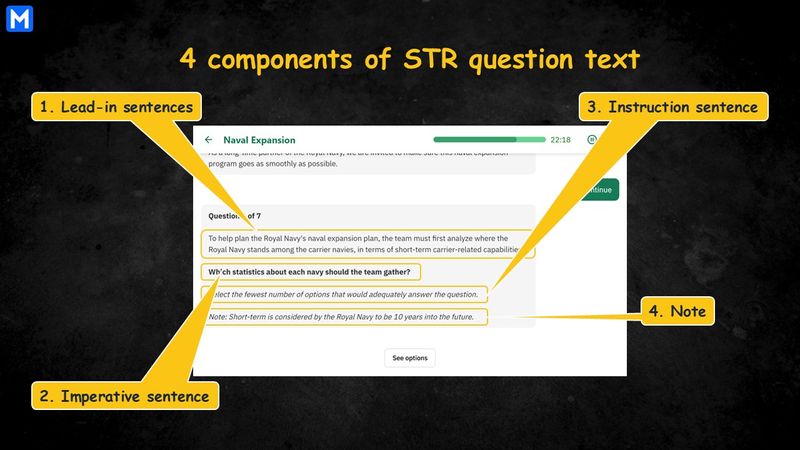An example of a standard structuring question with 4 components