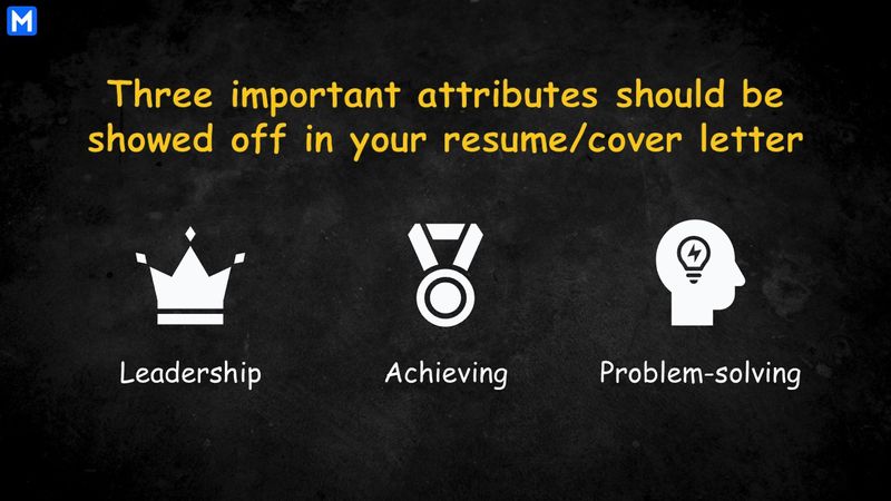 Image displaying the three attributes should be shown off in your resume and cover letter