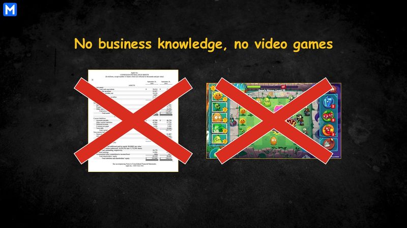 Business knowledge and video games play no role in McKinsey Solve