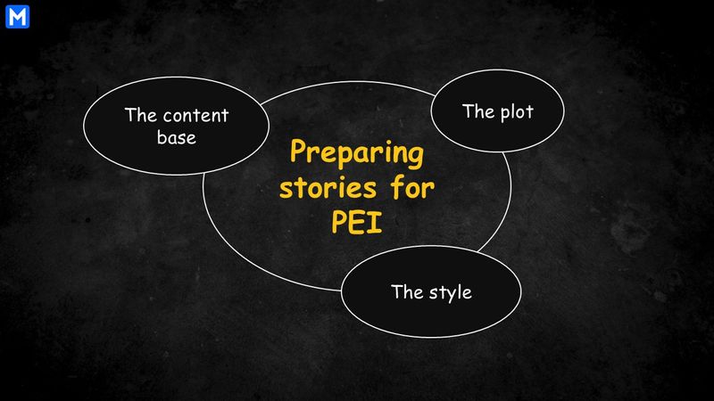 Three things should be focused on when preparing stories for PEI