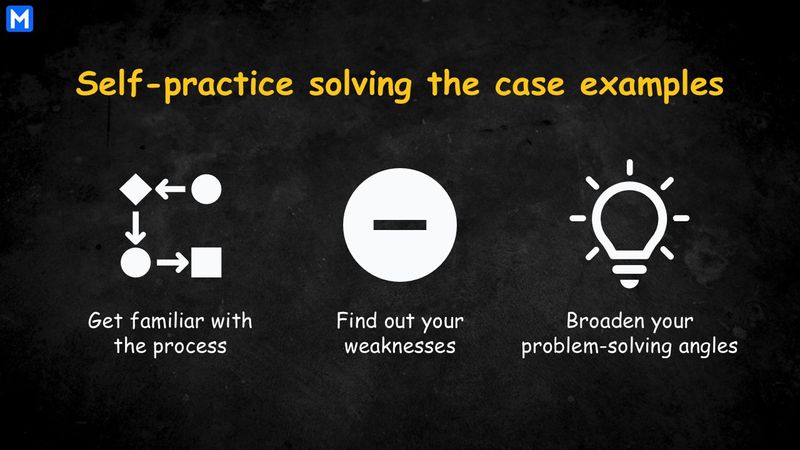 The benefits of self-practicing solving the case examples