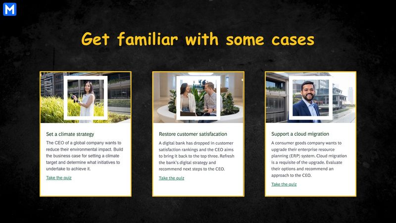 Screenshots of BCG case examples