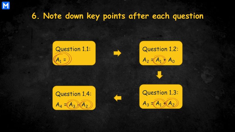 Circle key data points after each quantitative questions