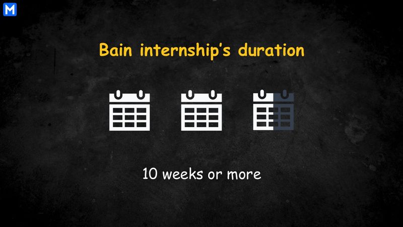 Image displaying the duration of Bain internships